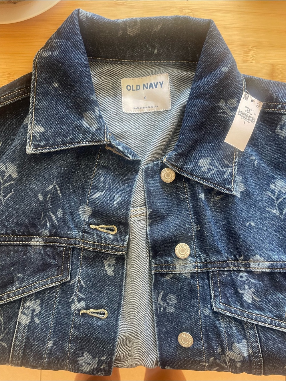 Denim Floral Oversized Jacket - Blue - Picture 5 of 5